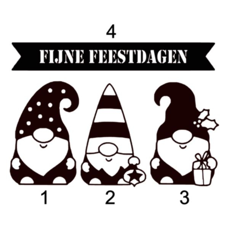 Gnome's fijne feestdagen - raamsticker